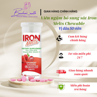 Viên ngậm bổ sung sắt Iron Melts Chewable vị dâu 50 viên của thụy Sĩ