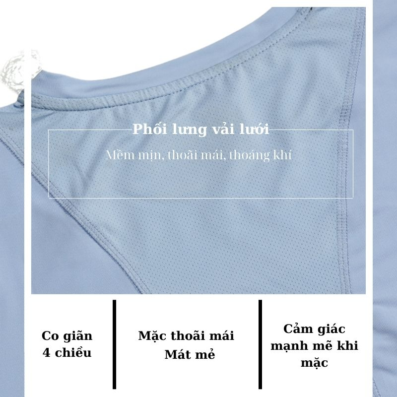 Áo thun thể thao nữ tập gym yoga A JeKa J07 vạt bầu phối lưới thoáng mát co giãn 4 chiều