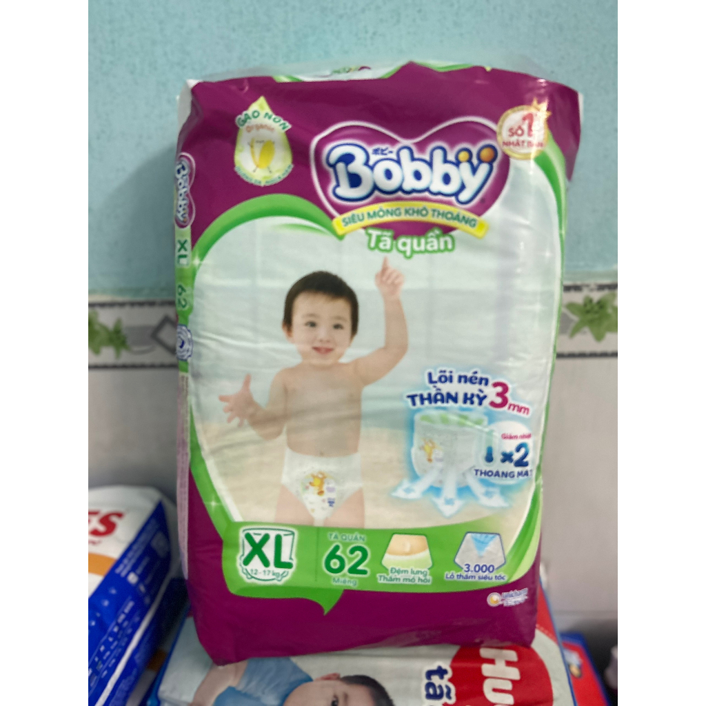 TÃ QUẦN BOBBY SIZE XL 62 + 2 MIẾNG/ 62 MIẾNG/ 46 MIẾNG/ 32 MIẾNG