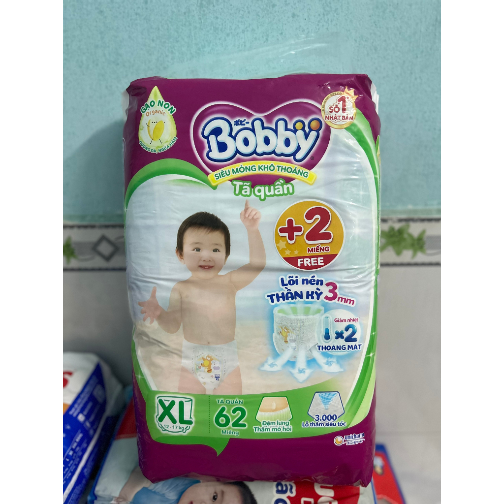 TÃ QUẦN BOBBY SIZE XL 62 + 2 MIẾNG/ 62 MIẾNG/ 46 MIẾNG/ 32 MIẾNG