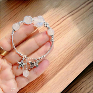 vòng tay tóc vàng phối bi bạc