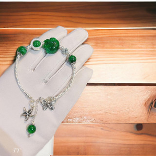 vòng tay tóc vàng phối bi bạc