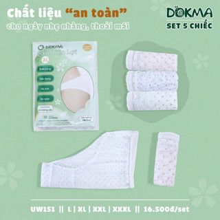 Set 5 Quần lót giấy Dokma dung 1  lần cho mẹ đi sinh hàng Dokma siêu mềm và thấm hút tốt