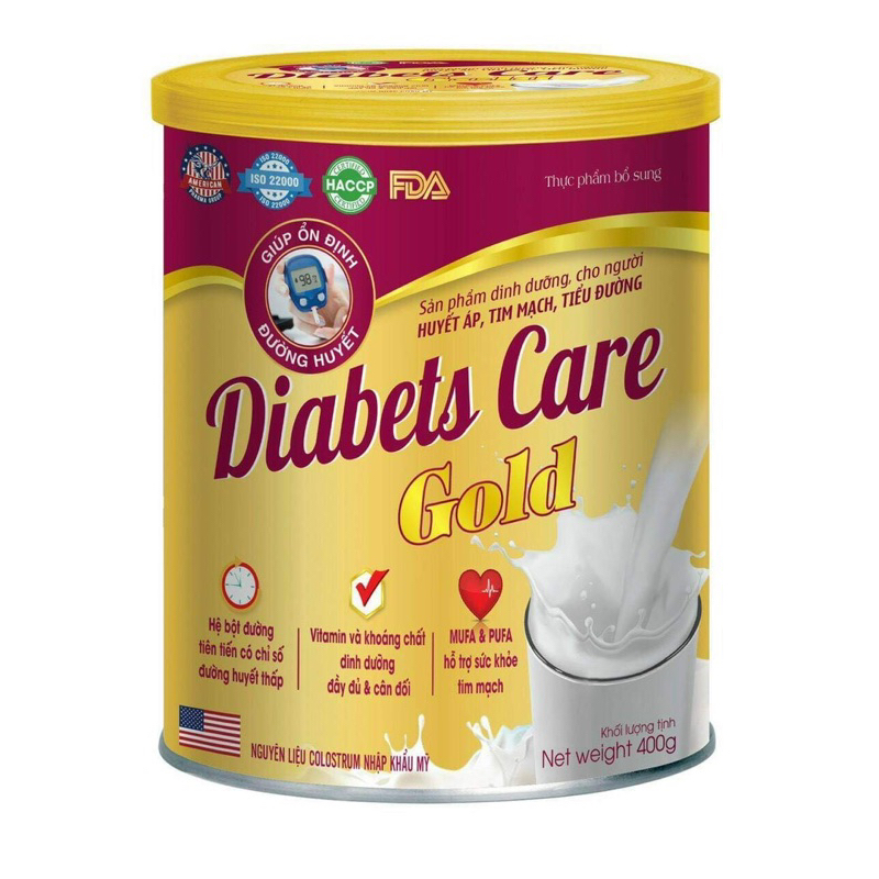 Sữa tiểu đường Diabets Care Gold dùng được cho người huyết áp tim mạch tăng cường đề kháng