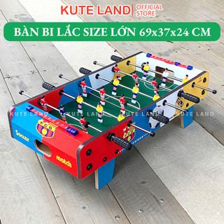 Bàn bi lắc bóng đá đội Real & Barca bằng gỗ 69x37x24 cm size lớn nhiều màu sắc BILAC7