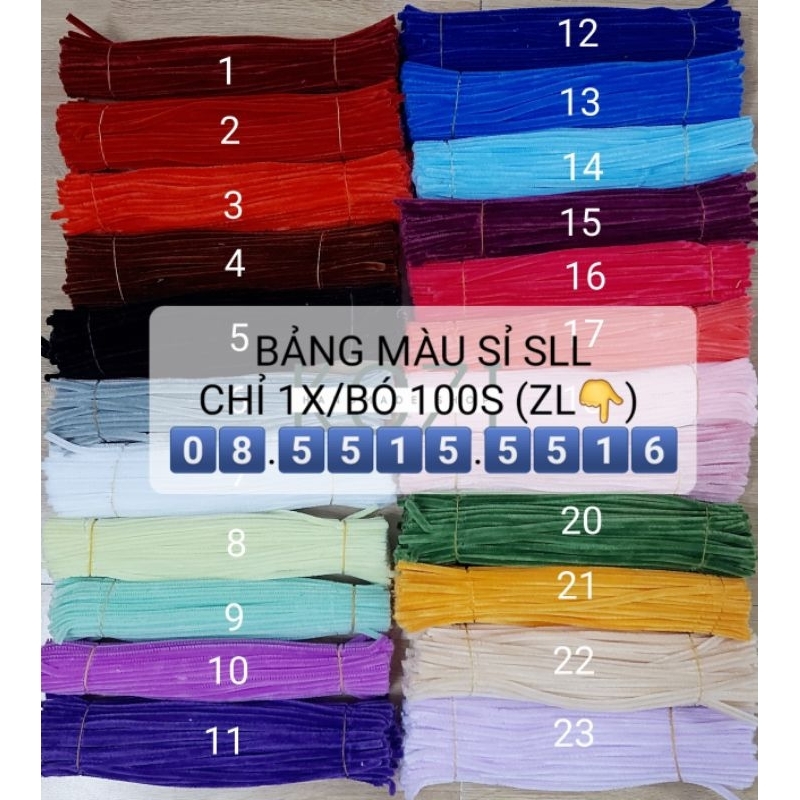 Kẽm nhung 6-8mm làm hoa handmade trang trí decor quà tặng nhiều màu sắc hàng loại 1