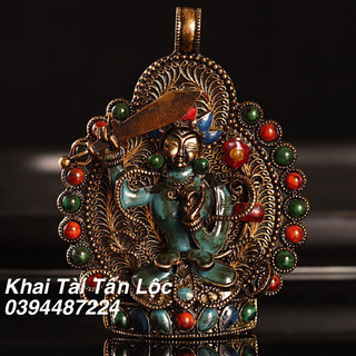 Mặt dây chuyền tượng Văn Thù Sư Lợi Bồ Tát Nepal cổ - bản mệnh tuổi mão
