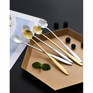 Thìa inox, muỗng cà phê inox, thìa dài uống trà thép không gỉ hai màu vàng bạc sang trọng, tinh tế - Mary Decor