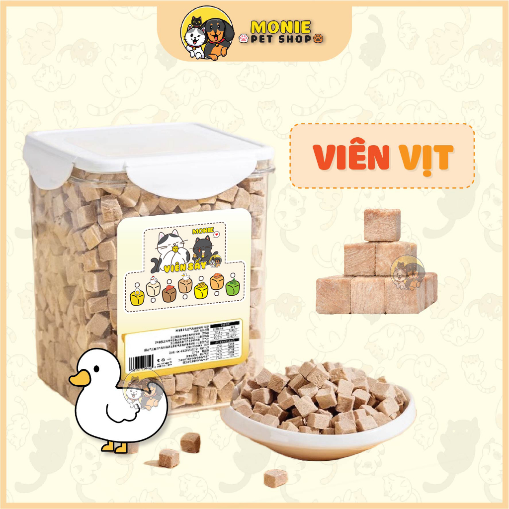 Viên sấy cho mèo ăn thử, viên gà, vịt, lòng đỏ, gan, cá hồi, bò, phô mai, rau củ, catnip 20g
