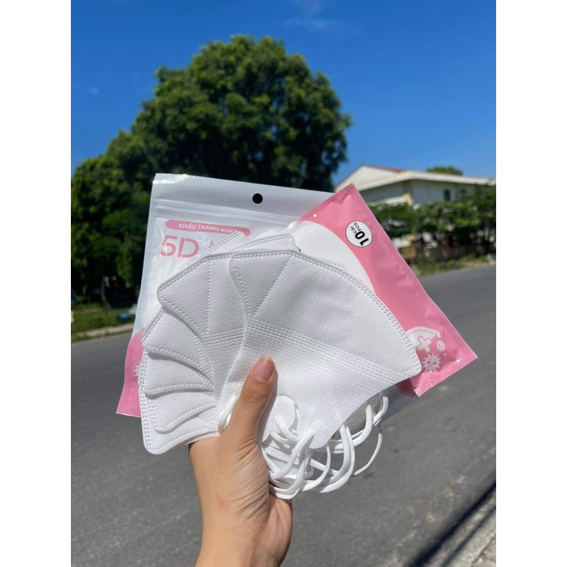 Khẩu trang 5D 𝐂𝐀𝐑𝐄𝐈𝐎𝐍 𝐌𝐀𝐒𝐊 nhiều màu chuẩn Thái Lan, quai thun, túi 10 cái
