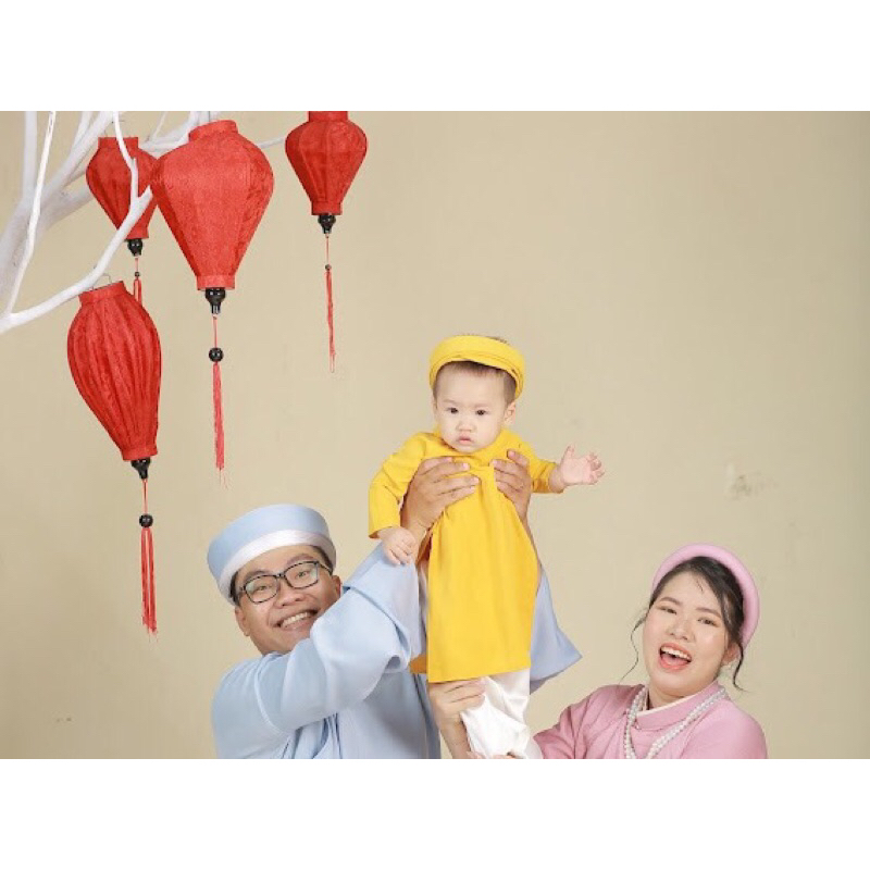 Áo Dài Trơn Truyền Thống Cho Bé Sơ Sinh- 3y