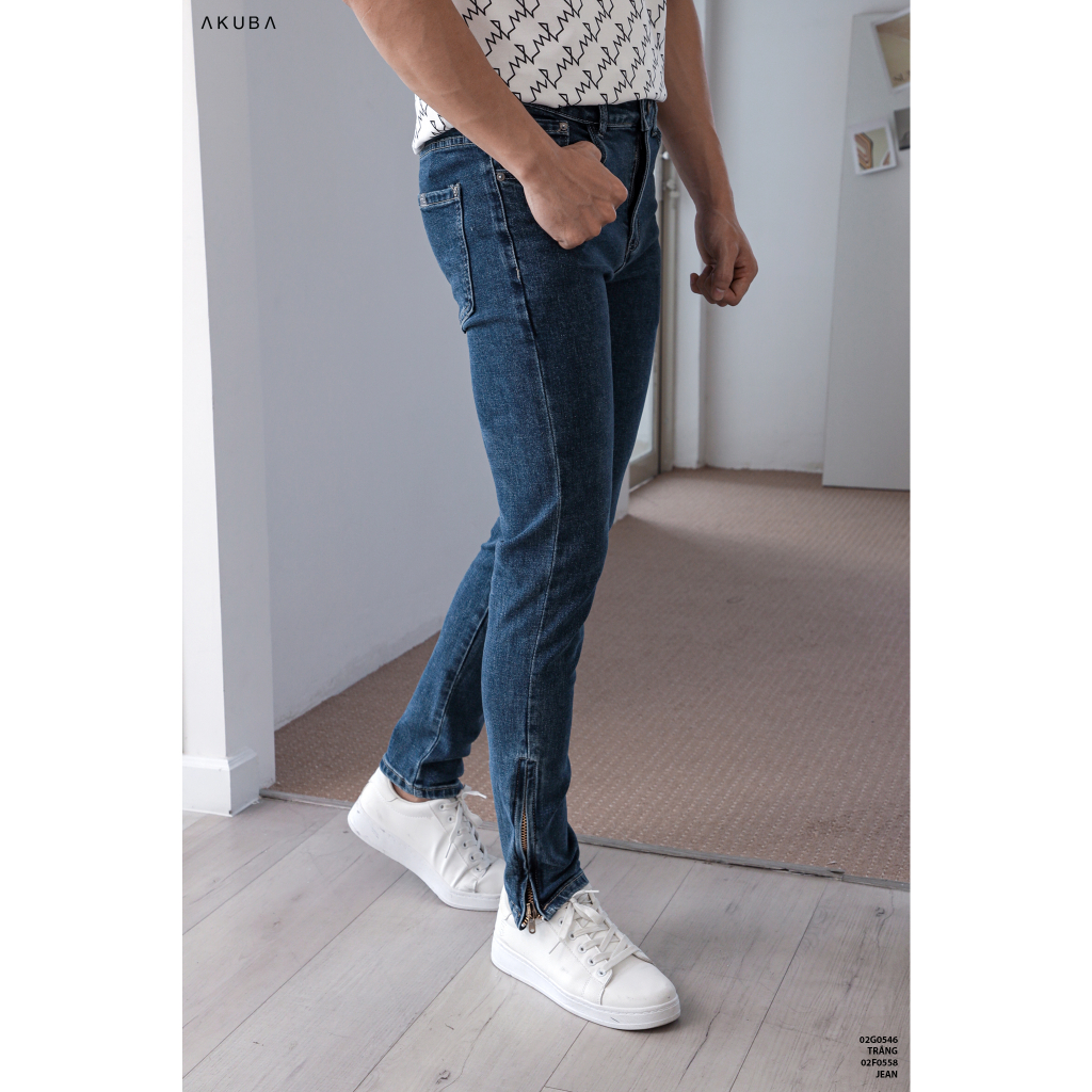 Quần jean nam Akuba form slimfit ống ôm 02F0558