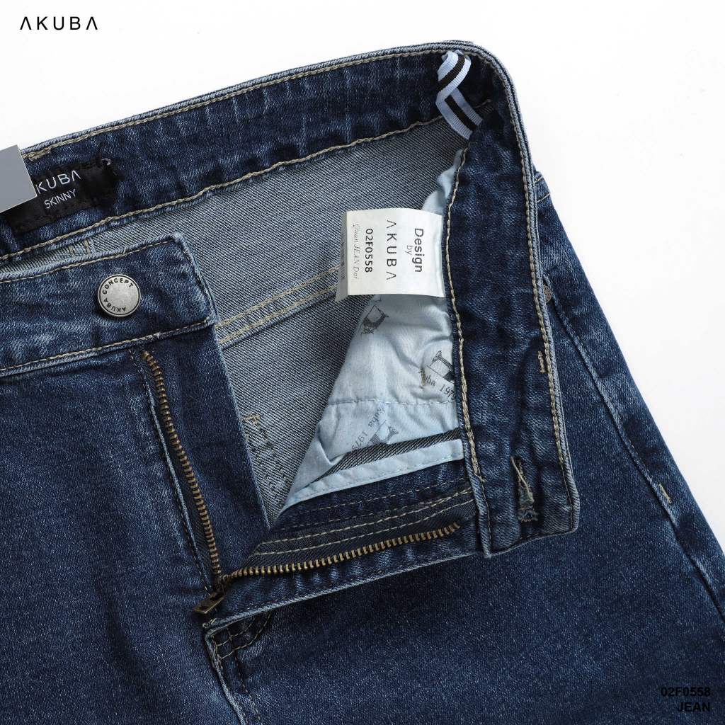 Quần jean nam Akuba form slimfit ống ôm 02F0558