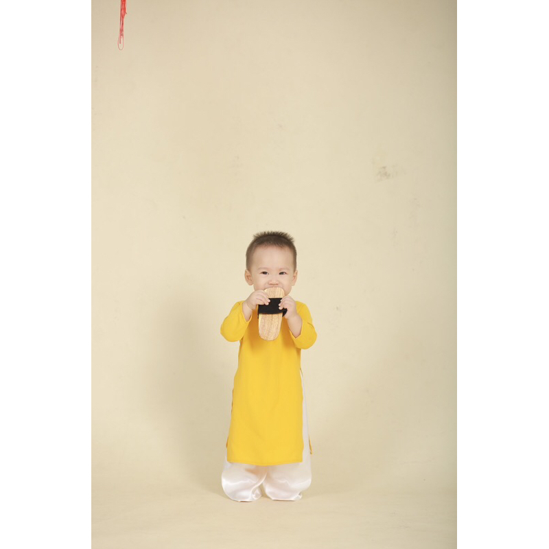 Áo Dài Trơn Truyền Thống Cho Bé Sơ Sinh- 3y