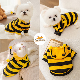 ÁO HOODIE ONG VÀNG CÓ MŨ MÙA THU ĐÔNG ẤM ÁP ĐÁNG YÊU CHO THÚ CƯNG