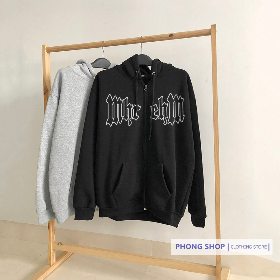 Áo Hoodie Zip MM Form Rộng PHONG SHOP Khoác kéo khóa MM Nỉ Bông Unisex Local Brand