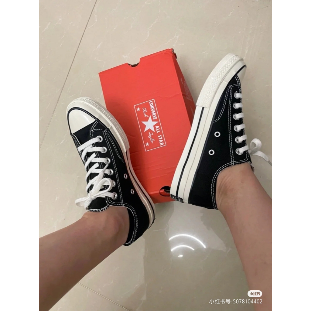 Giày converse 1970s đen cổ thấp nam, nữ, Giày thể thao converse