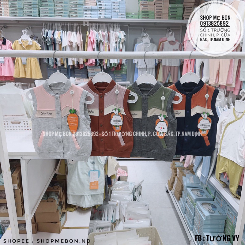 Áo Ghile Nỉ Cài Giữa Hãng Ualarogo Cho Bé 0-24m
