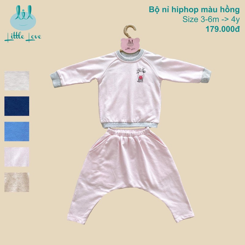 Bộ Nỉ Hiphop Little Love Cho Bé 6m-4y