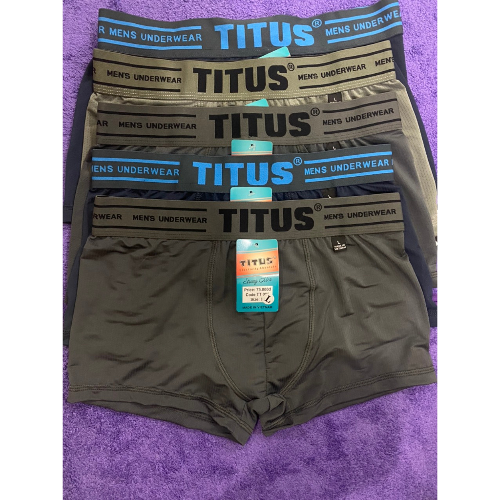 MÃ 009 - Combo 10 Cái Quần Lót Nam, Sịp Đùi Nam Lưng Bảng Titus Hàng Cao Cấp Chất Thun Lạnh Thông Hơi Cực Thoáng Mát