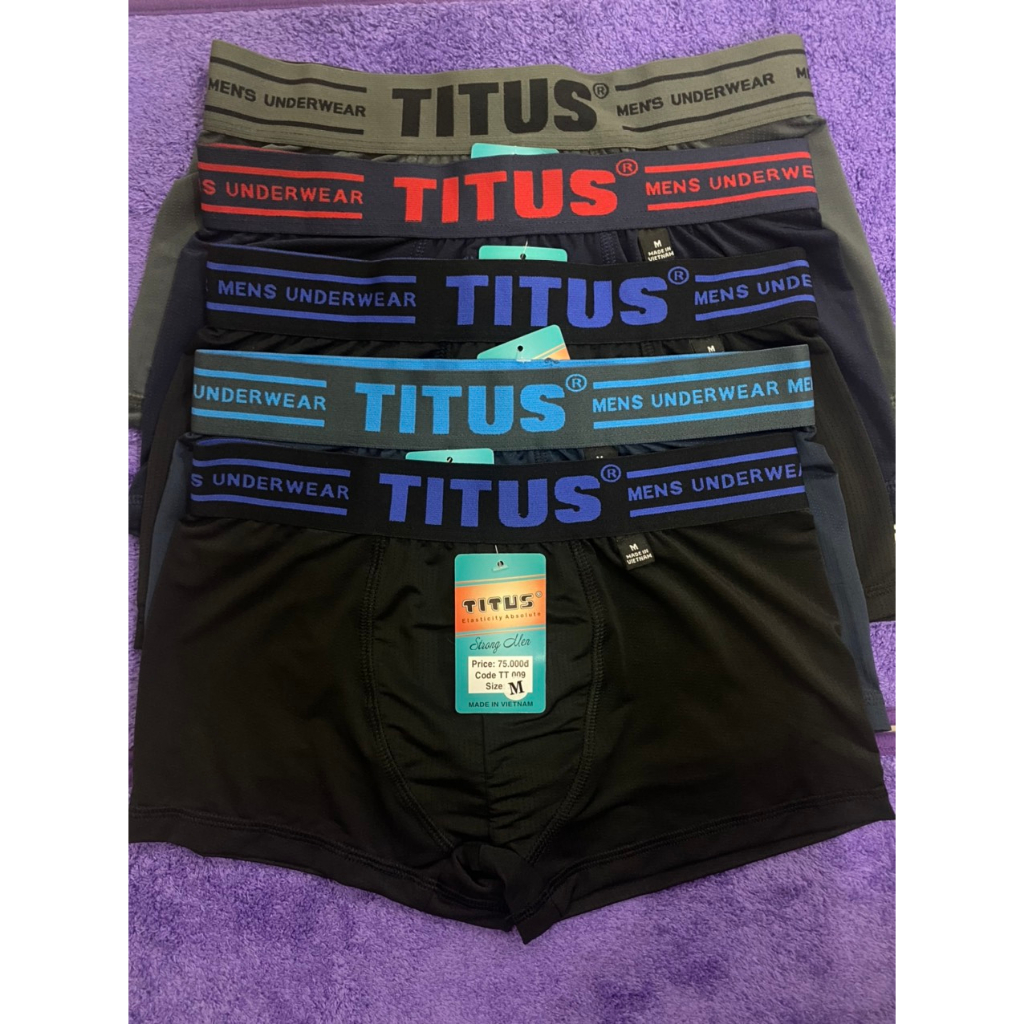 MÃ 009 - Combo 10 Cái Quần Lót Nam, Sịp Đùi Nam Lưng Bảng Titus Hàng Cao Cấp Chất Thun Lạnh Thông Hơi Cực Thoáng Mát