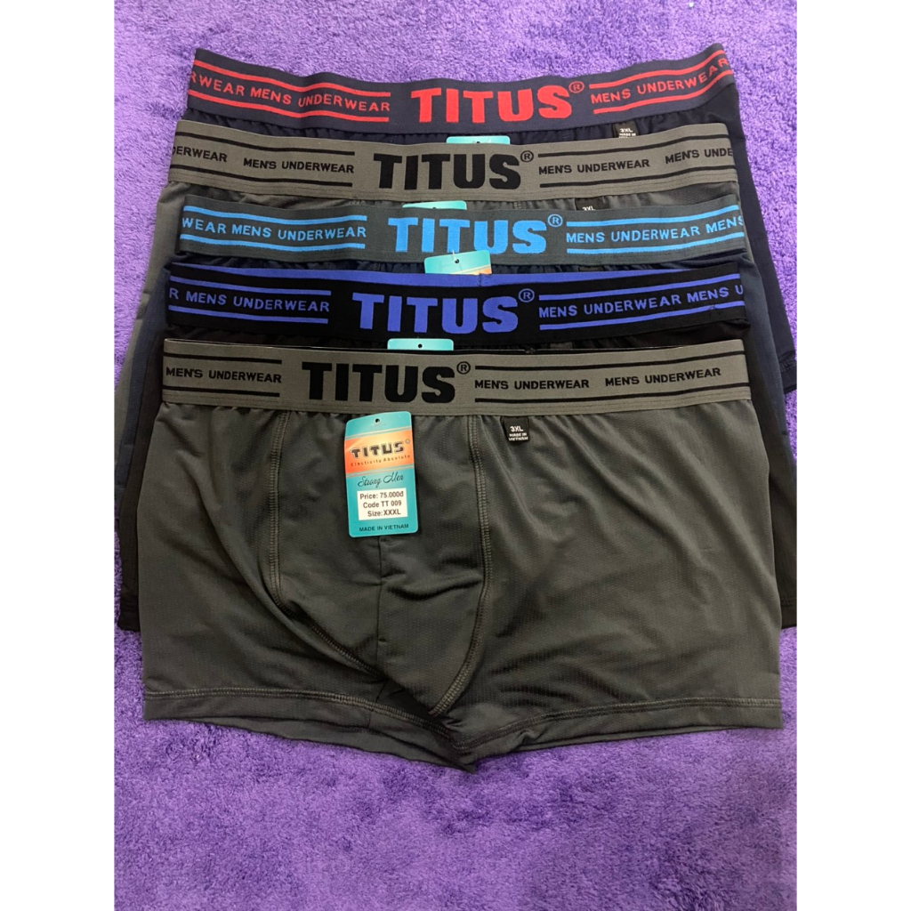 MÃ 009 - Combo 10 Cái Quần Lót Nam, Sịp Đùi Nam Lưng Bảng Titus Hàng Cao Cấp Chất Thun Lạnh Thông Hơi Cực Thoáng Mát
