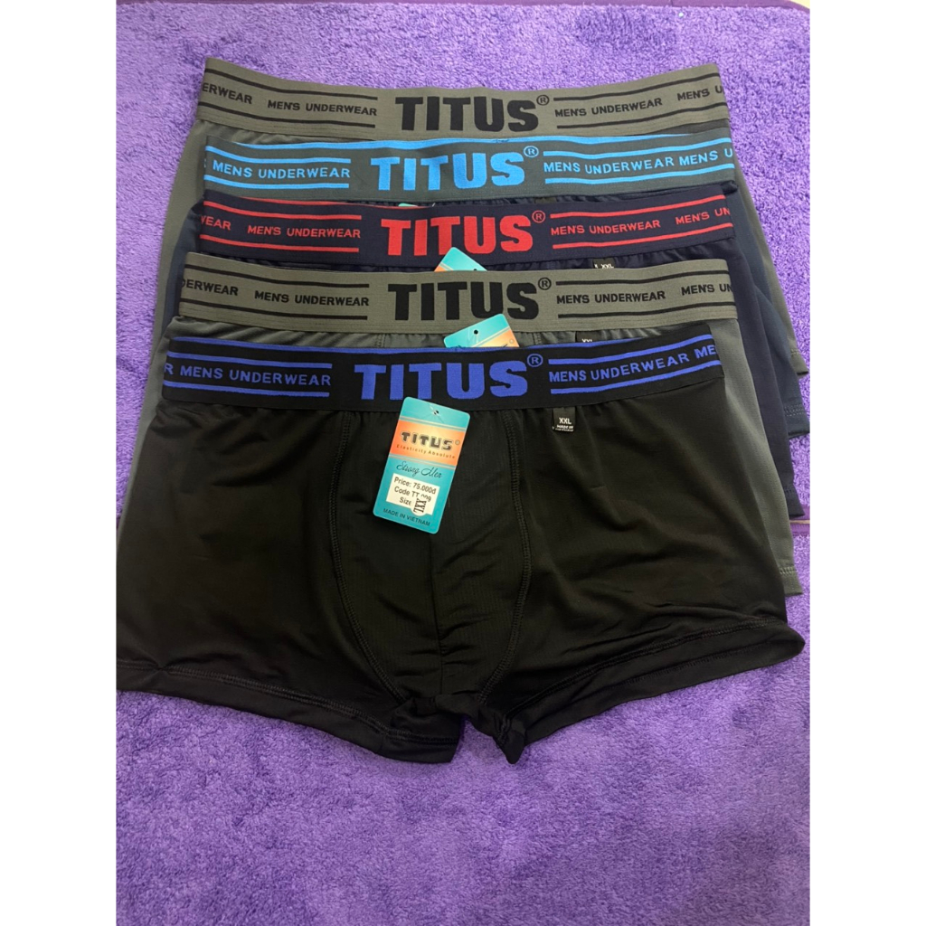 MÃ 009 - Combo 10 Cái Quần Lót Nam, Sịp Đùi Nam Lưng Bảng Titus Hàng Cao Cấp Chất Thun Lạnh Thông Hơi Cực Thoáng Mát