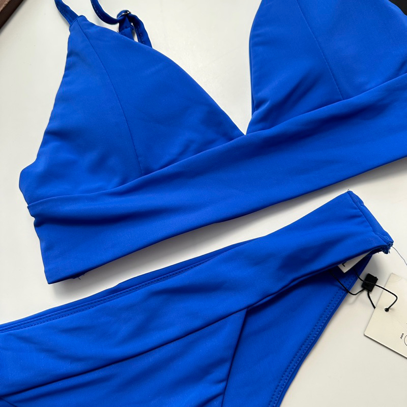 Bikini 2 mảnh LILYA 2 màu xanh, cam đào xinh xắn, chất đẹp co giãn thoải mái