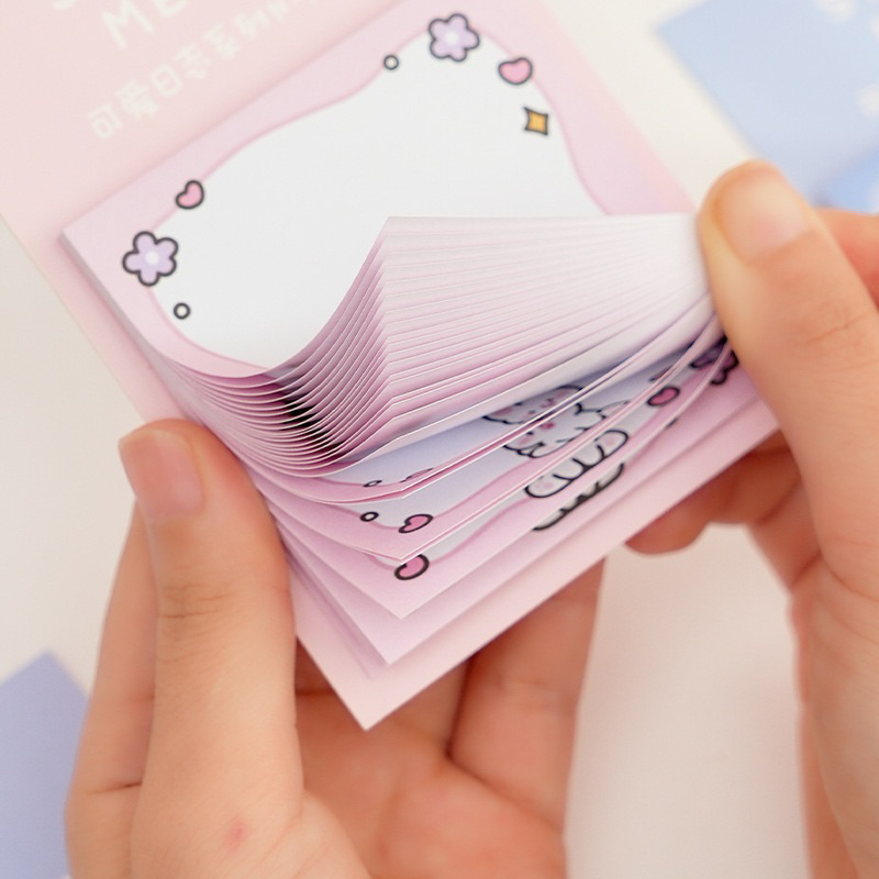 Giấy Note Giấy Ghi Chú 30 Tờ Hình Thỏ Gấu Tone Màu Pastel 2023