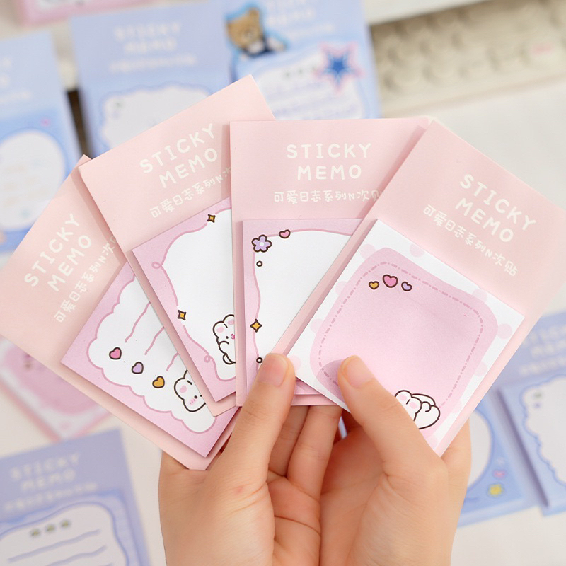 Giấy Note Giấy Ghi Chú 30 Tờ Hình Thỏ Gấu Tone Màu Pastel 2023