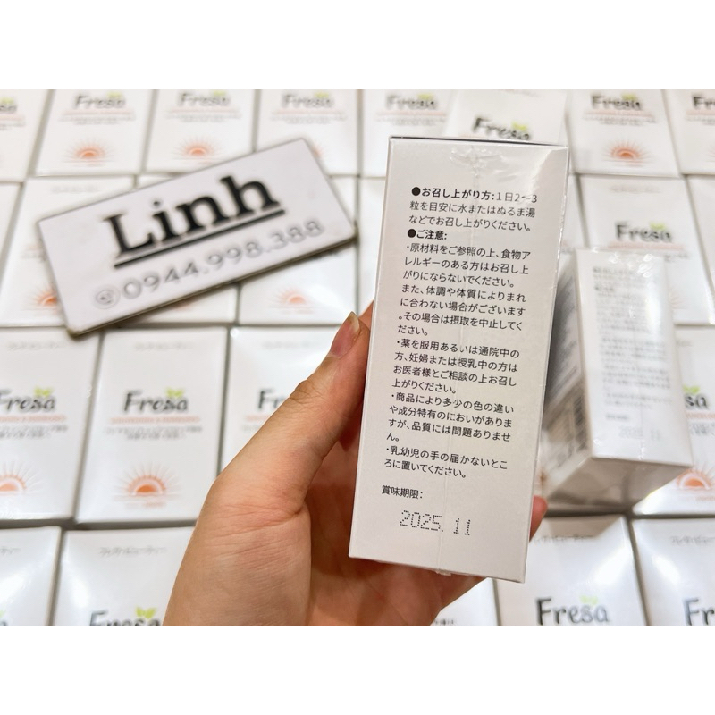 Combo 3 hộp viên uống trắng da và chống nắng nội sinh Fresa Whitening &Sunblock.