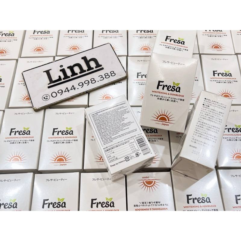 Combo 3 hộp viên uống trắng da và chống nắng nội sinh Fresa Whitening &Sunblock.