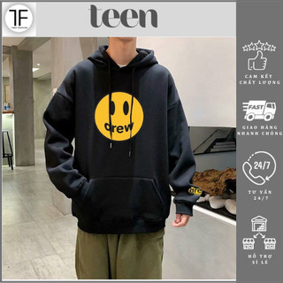 Áo Hoodie In Hình Mặt Cười Nỉ Bông Dày Dặn Siêu Ấm, Áo Khoác Unisex Nam Nữ Form Rộng Cao Cấp