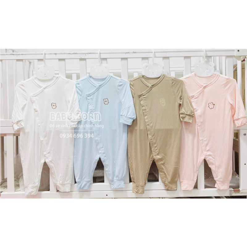 Anminaza - Body dài tay cài chéo sợi tre AMI0118