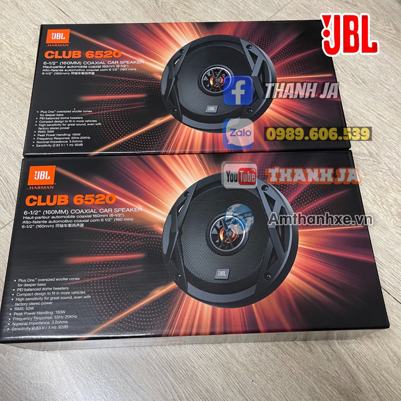 6 Loa Xe JBL Club 6520 Hàng PGI Bảo Hành Điện Tử Bao Lắp Đặt
