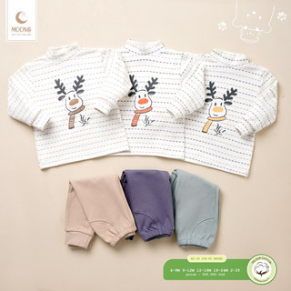 Bộ nỉ nhung Moon@ cổ 3cm cho bé trai/bé gái