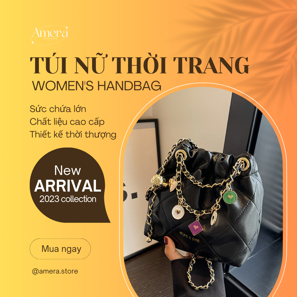 Túi dây xích kim cương Amera Túi bucket đơn giản cao cấp tinh tế