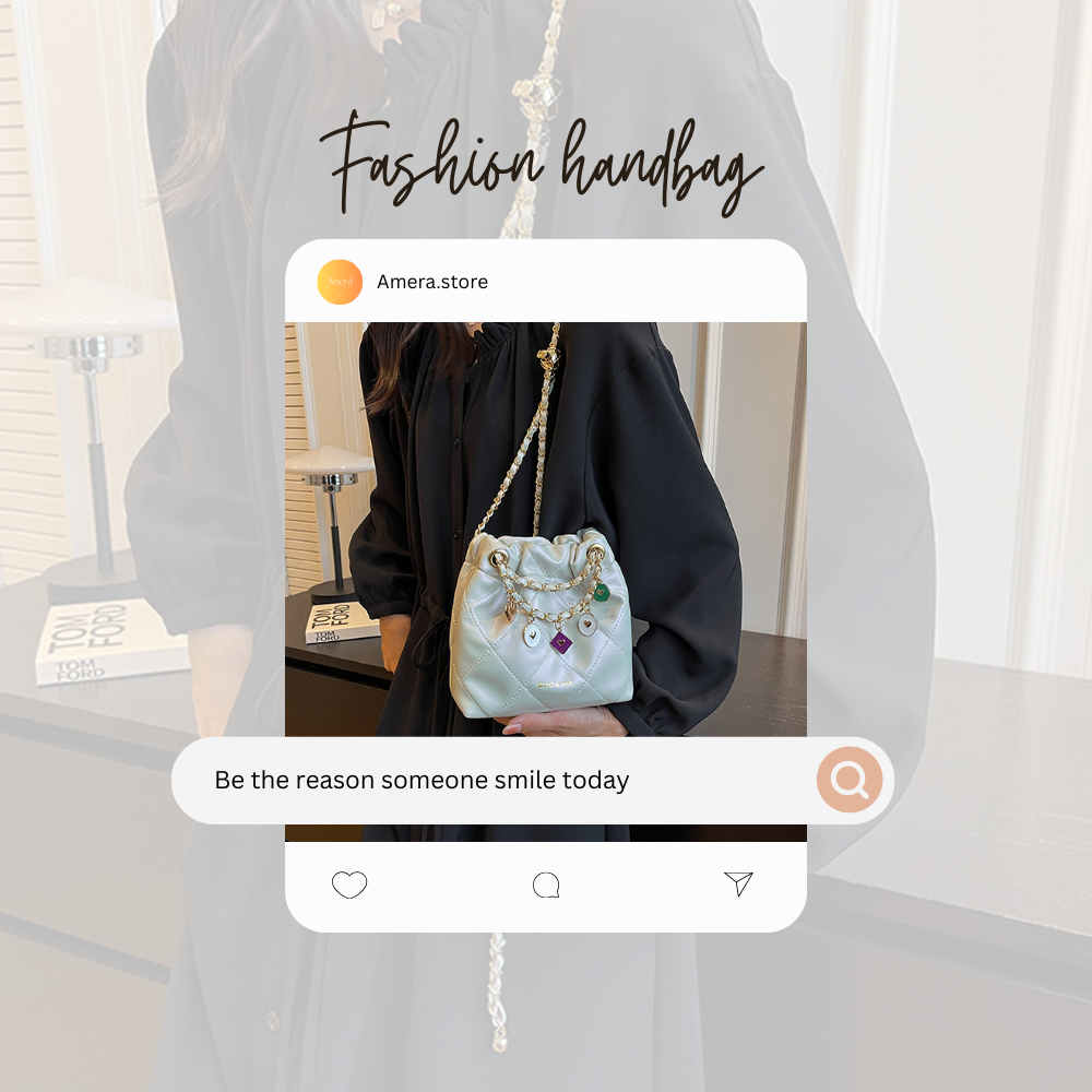 Túi dây xích kim cương Amera Túi bucket đơn giản cao cấp tinh tế