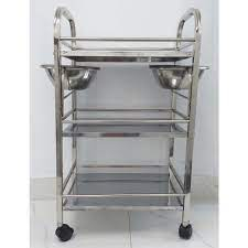 Xe Đẩy inox 3 Tầng Kèm 2 Bát inox | Xoay 360 Độ Dành Cho Spa Thẩm Mỹ