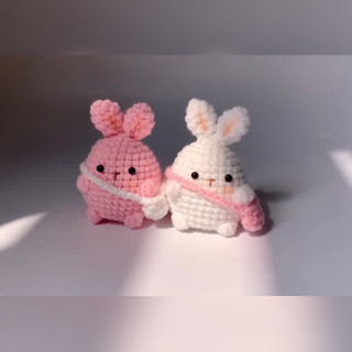 Móc khóa thỏ bằng len handmade,thỏ bunny len móc dễ thương