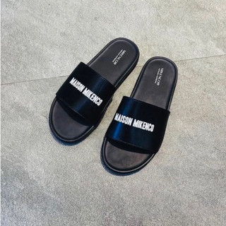 Dép Nam Quai Ngang Đế Thấp Màu Đen in Chữ,Full size 38-43