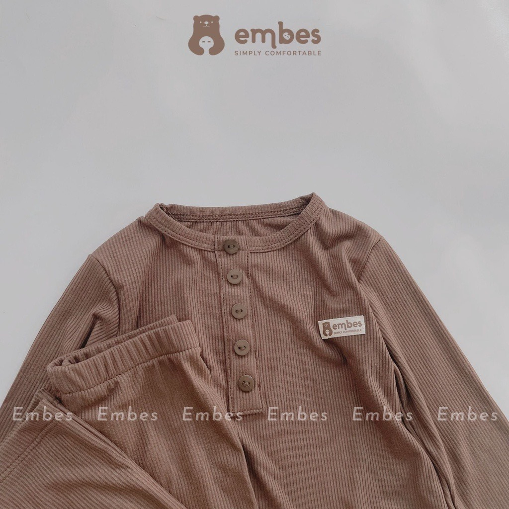 Embes - Bộ dài tay cho bé 5 cúc chất tăm vip hãng mềm đẹp