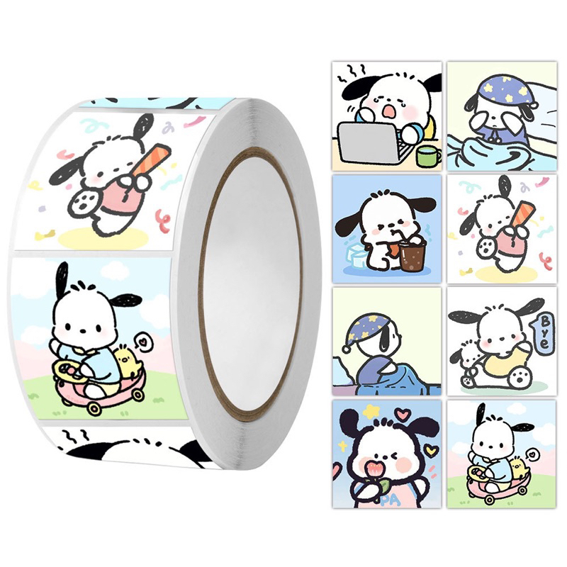 Cuộn 500 sticker khen thưởng hoạt hình ngộ nghĩnh, tem dán sticker thank you gói hàng nhiều mẫu mã cute