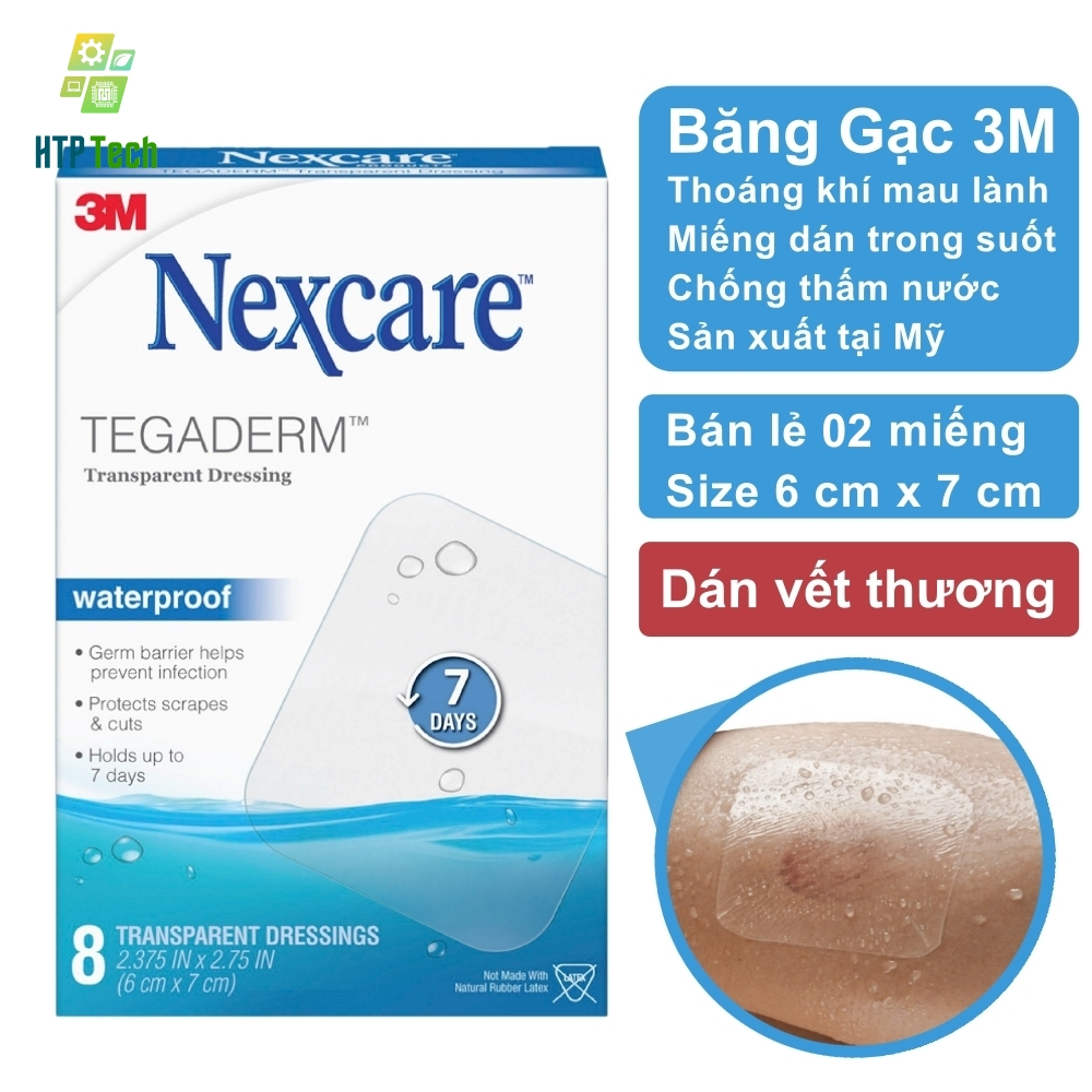 Gạc vô trùng chống thấm nước trong suốt 3M Nexcare H1624 Loại 6x7cm