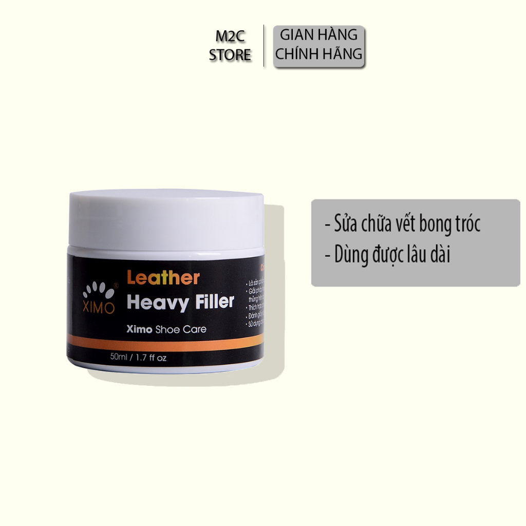 Kem Bả Ma Tít Heavy Filler Aikomi 50ml Chuyên Vá, Sửa Chữa Vết Rạn Nứt, Bong Tróc Trên Da Giày, Ghế, Túi, Ví XI09