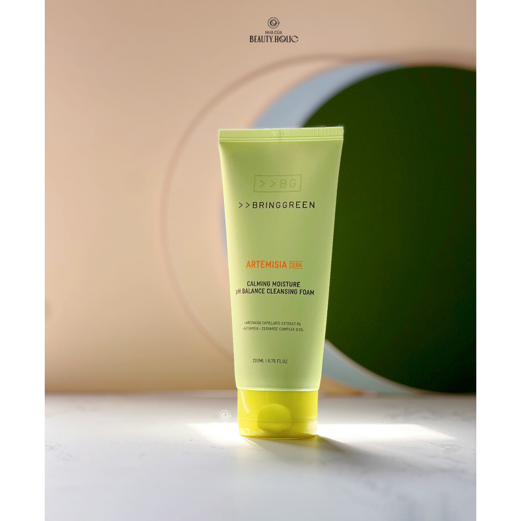 SRM ngải cứu BRING GREEN ARTERMISIA CERA CALMING MOISTURE MILD ACID CLEANSING FOAM