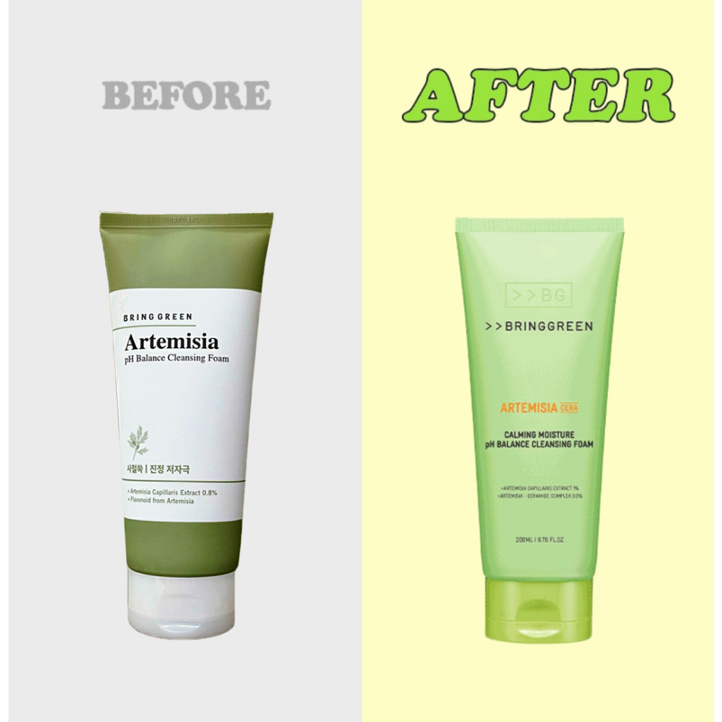 SRM ngải cứu BRING GREEN ARTERMISIA CERA CALMING MOISTURE MILD ACID CLEANSING FOAM