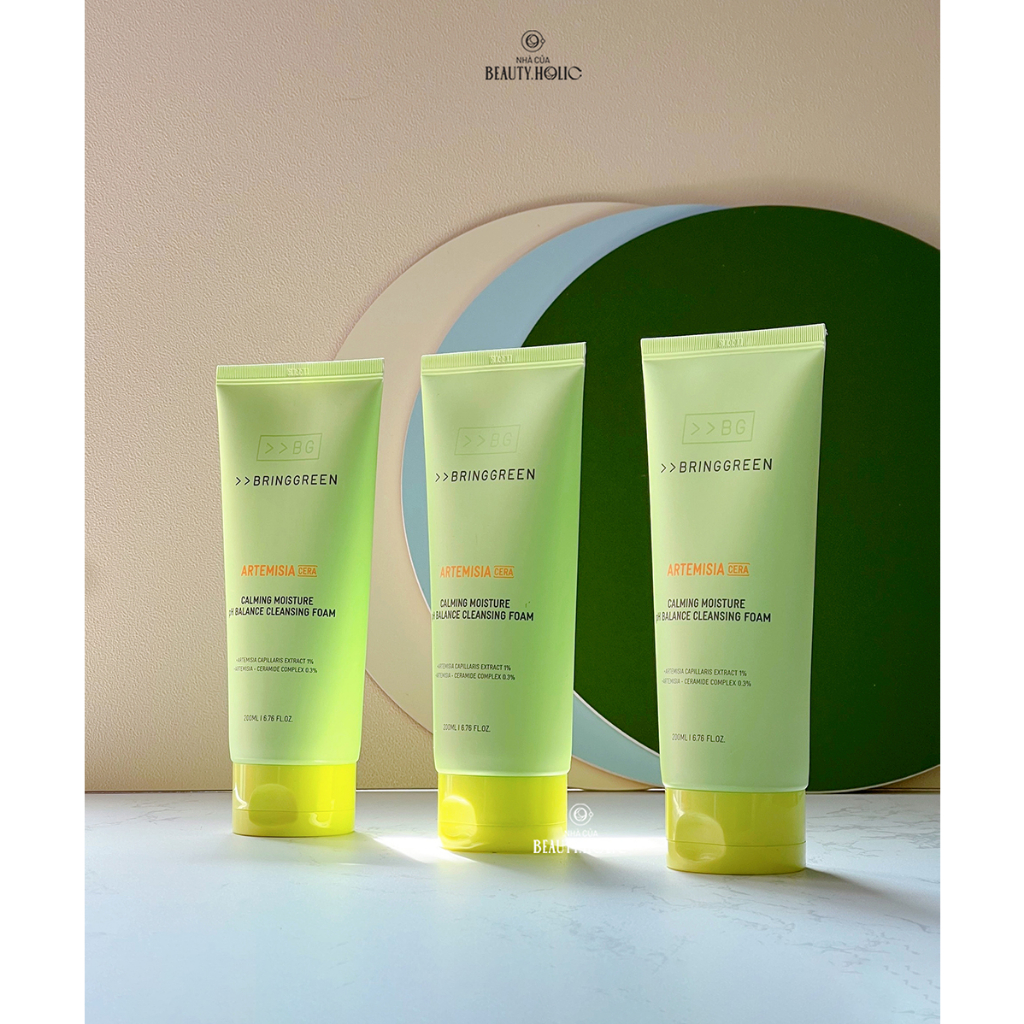 SRM ngải cứu BRING GREEN ARTERMISIA CERA CALMING MOISTURE MILD ACID CLEANSING FOAM