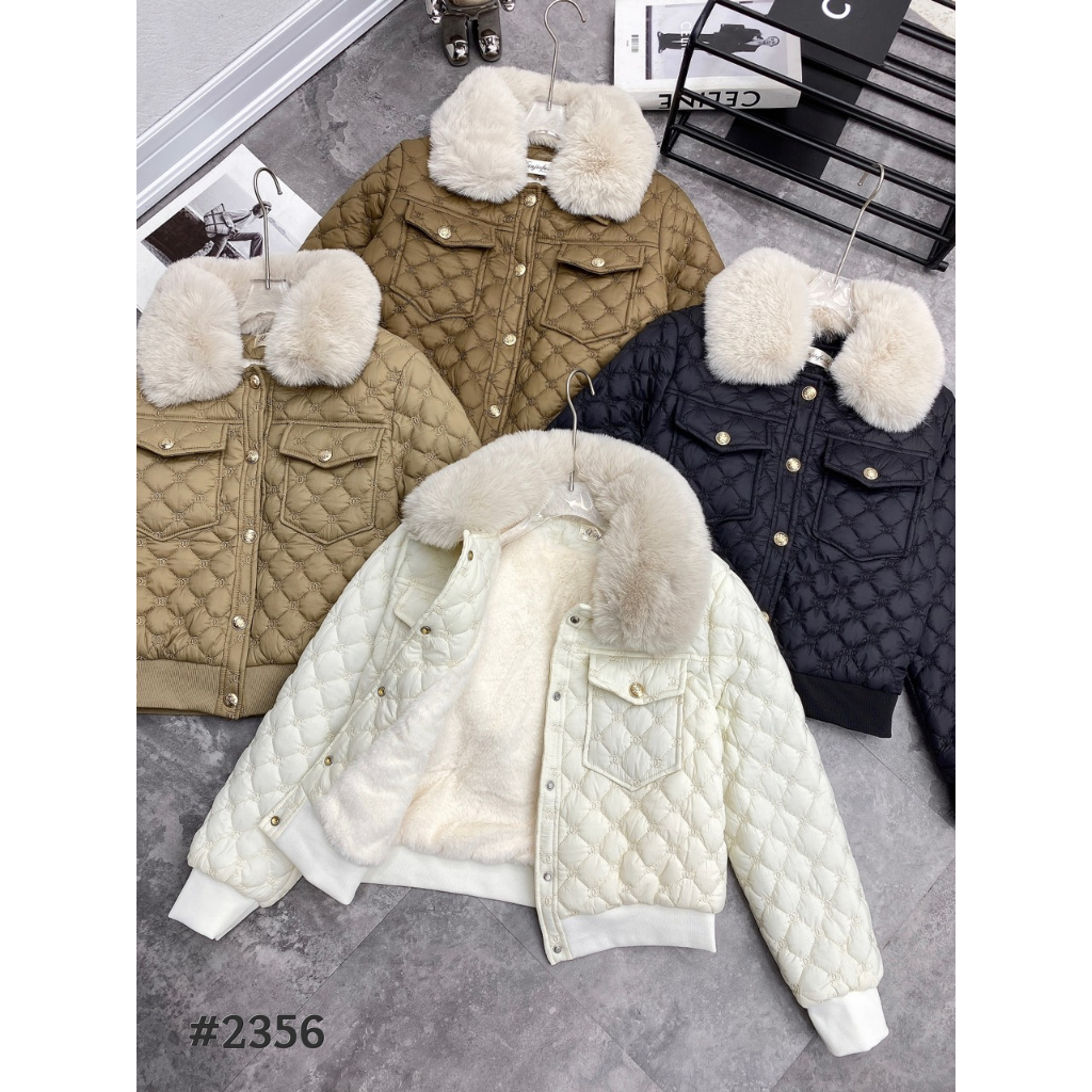 ÁO PHAO LÓT LÔNG TRẦN TRÁM CỔ LÔNG CHA NEO 2356