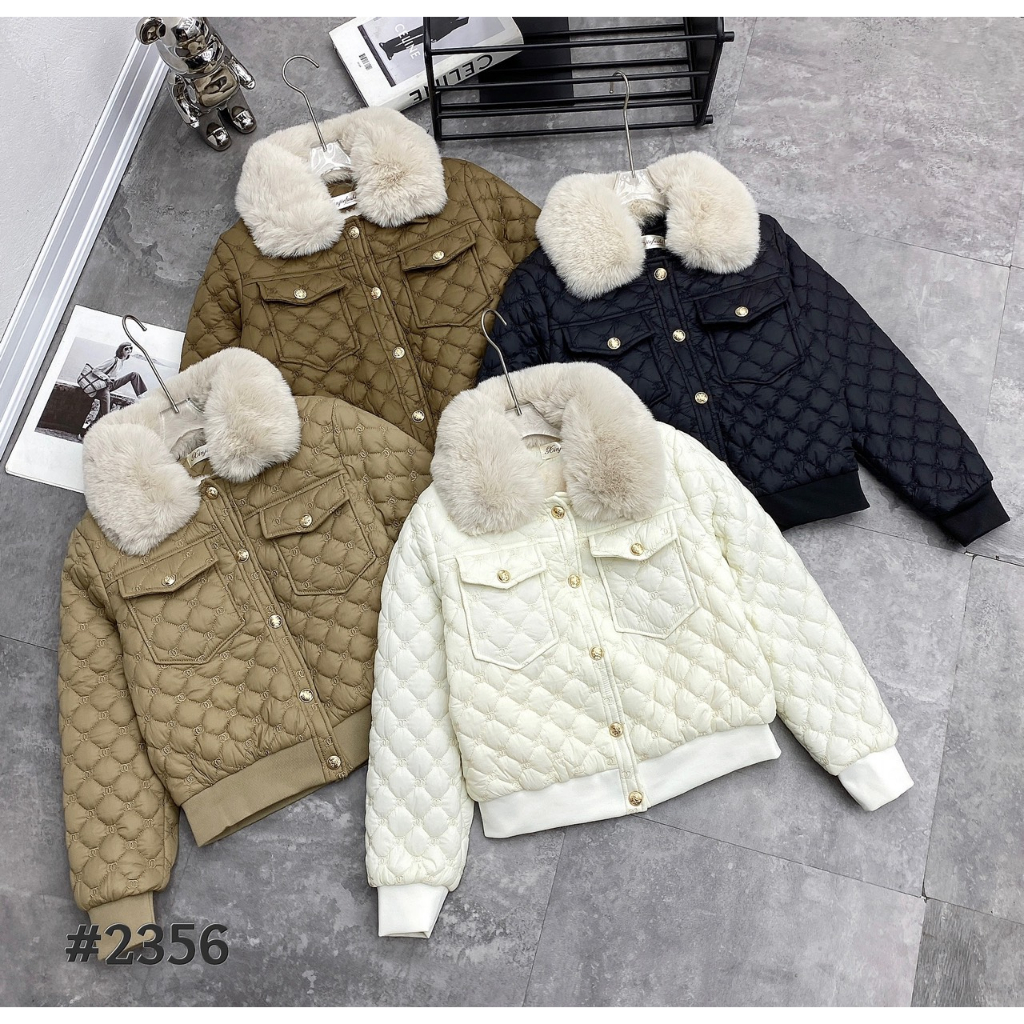 ÁO PHAO LÓT LÔNG TRẦN TRÁM CỔ LÔNG CHA NEO 2356